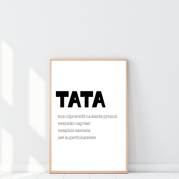 Minimalistyczny plakat dla taty na Dzień Ojca lub urodziny – idealny prezent, który wzrusza i dekoruje wnętrze