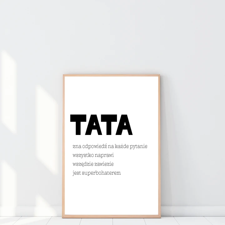 Minimalistyczny plakat dla taty na Dzień Ojca lub urodziny – idealny prezent, który wzrusza i dekoruje wnętrze