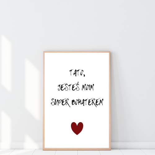 Plakat na Dzień Ojca dla taty lub męża – idealny prezent na 23 czerwca. Dostępny w wielu formatach.