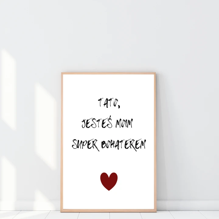 Plakat na Dzień Ojca dla taty lub męża – idealny prezent na 23 czerwca. Dostępny w wielu formatach.