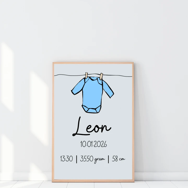 Personalizowana metryczka na prezent z okazji narodzin chłopca dla młodych rodziców