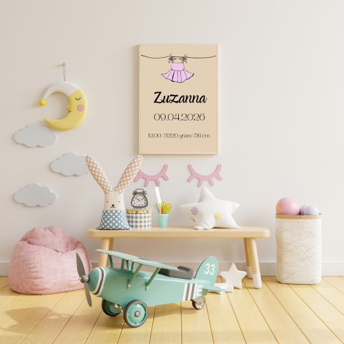 Metryczka urodzenia dziecka prezent dla świeżo upieczonych rodziców