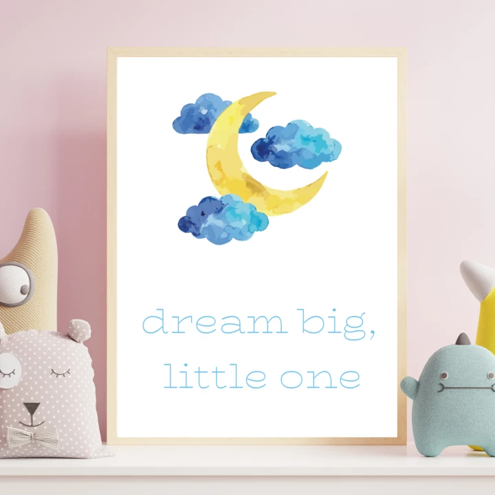 Plakat dziecięcy dream big little one pastelowy do pokoju dziecka