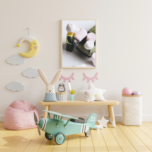 Minimalistyczny plakat do pokoju dziecka dla miłośnika klocków