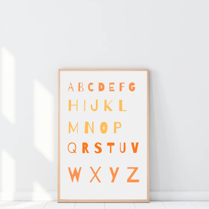 Edukacyjny plakat z alfabetem dla dziecka – nauka literek przez zabawę, sprawdź hit do pokoju