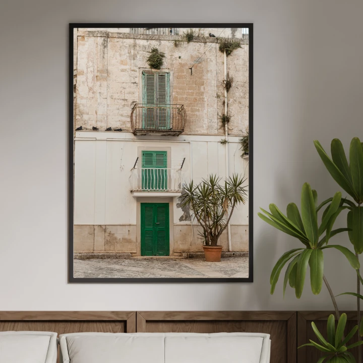 Plakat Puglia Włochy – artystyczna ilustracja malowniczego miasta Vieste dla miłośników podróży i designu