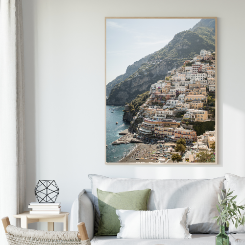 Artystyczny plakat do salonu lub przedpokoju z popularnego Positano