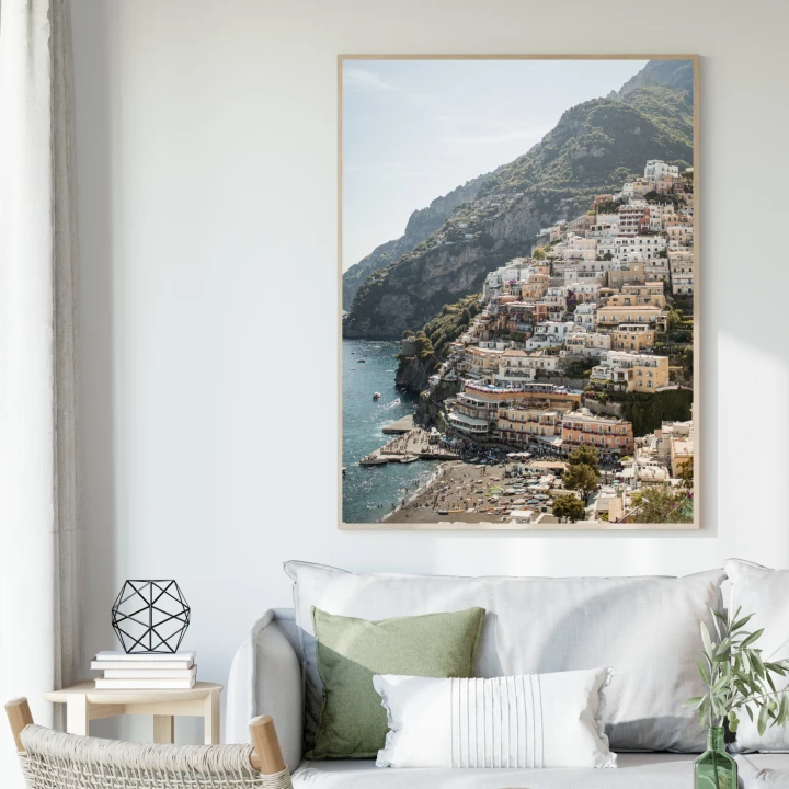 Artystyczny plakat do salonu lub przedpokoju z popularnego Positano