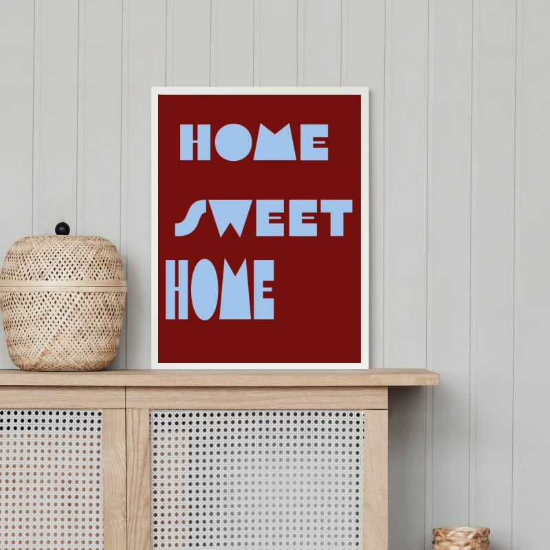 Plakat do przedpokoju z napisem Home sweet home w oryginalnym wydaniu