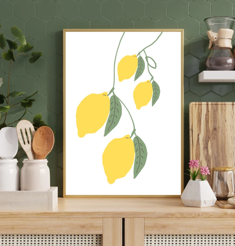 Owocowy plakat do dekoracji sciany w kuchni lub jadalni