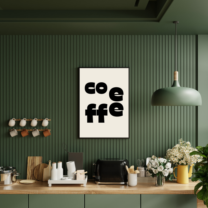 Typograficzny plakat coffee do nowczesnej kuchni