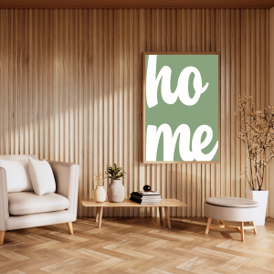 Dekoracyjny plakat z hasłem Home do przedpokoju i salonu