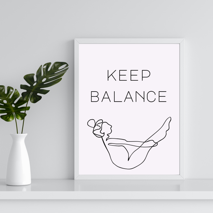 Plakat w stylu line art do gabinetu lub sypialni
