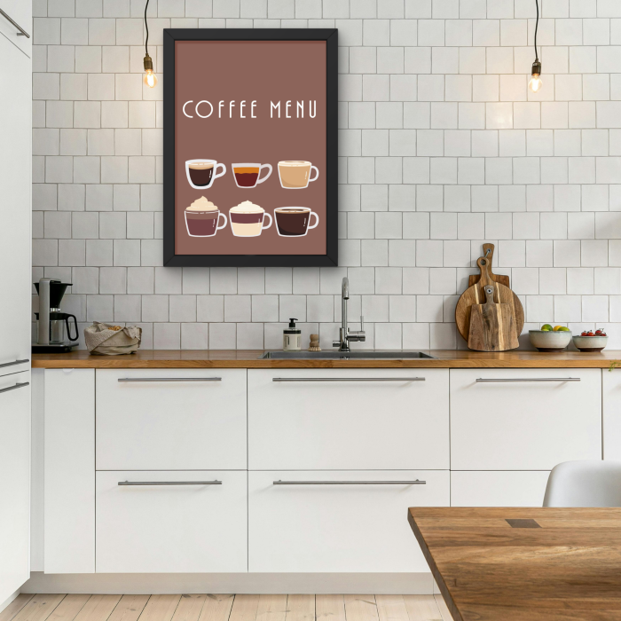 Kawowe menu - dekoracyjny plakat dla milosnika kawy