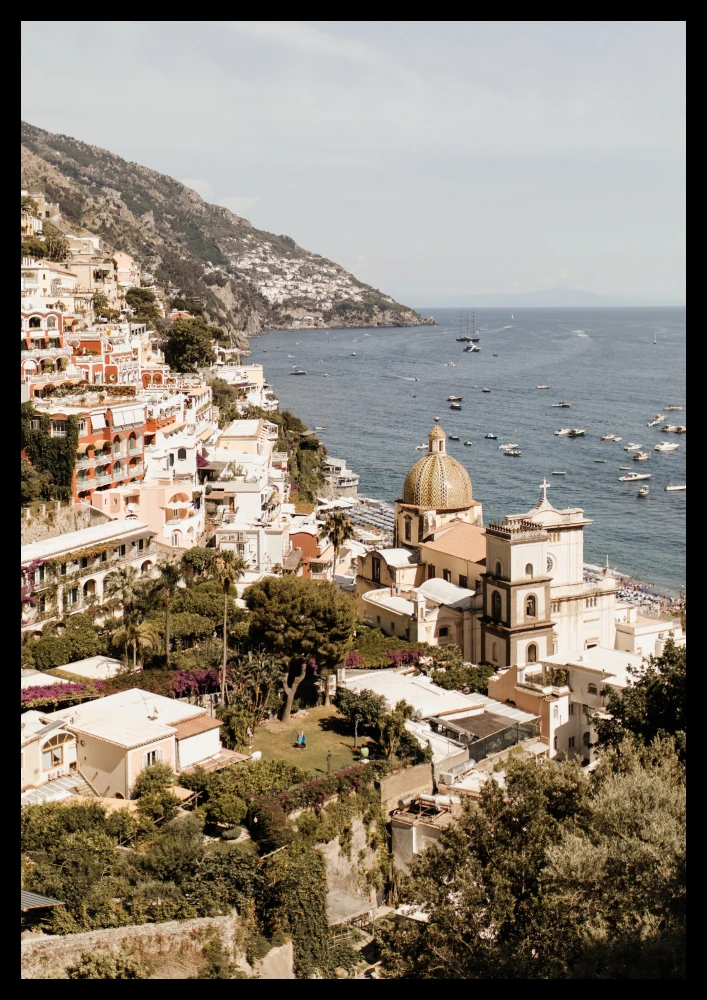 Dekoracyjny plakat z popularnym krajobrazem, wykonany w Positano