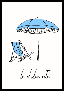 Letni poster z włoskim klimatem, napisem La dolce vita, do salonu i przedpokoju