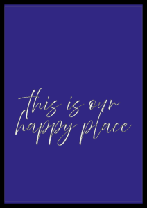 Typograficzny plakat This is our happy place do dekoracji przedpokoju