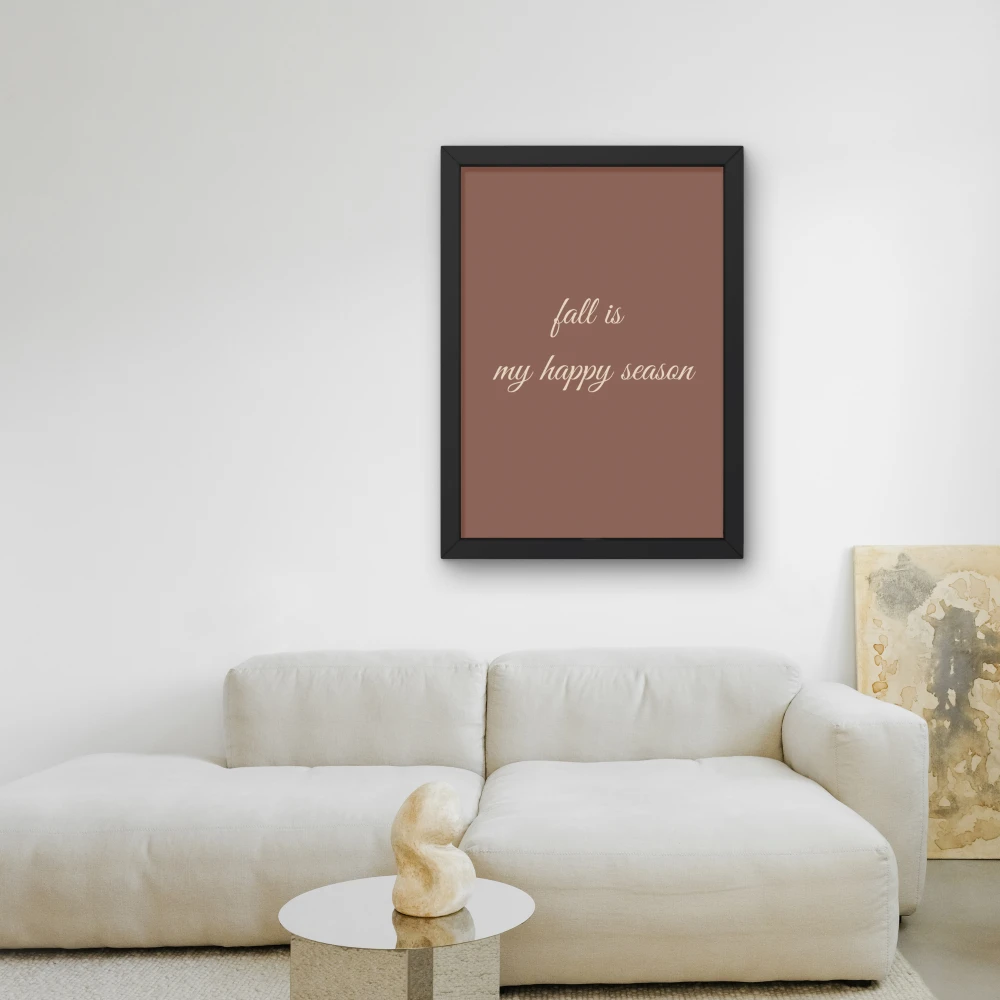 Jesienny poster w modnych kolorach do salonu lub przedpokoju