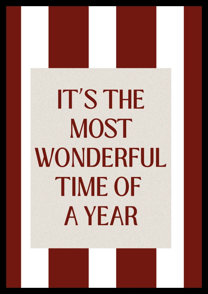 typograficzny plakat świąteczny z napisem Its the most wonderful time of a year - nowoczesny dodatek na ścianę do salonu