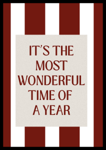 typograficzny plakat świąteczny z napisem Its the most wonderful time of a year - nowoczesny dodatek na ścianę do salonu