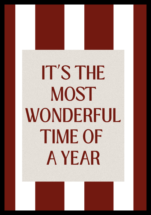 typograficzny plakat świąteczny z napisem Its the most wonderful time of a year - nowoczesny dodatek na ścianę do salonu