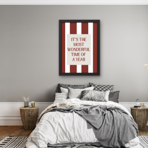 Burgundowy plakat do dekoracji salonu, sypialni lub przedpokoju na święta bożego narodzenia