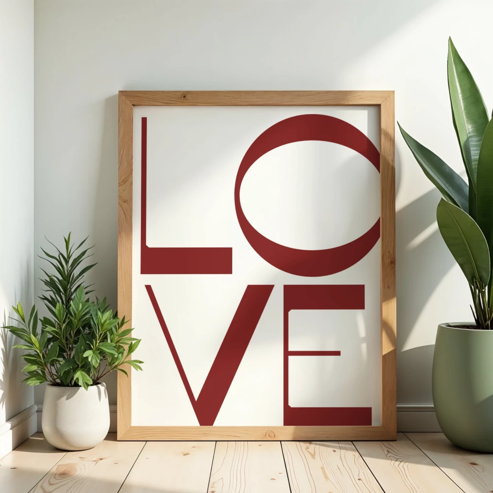 Typograficzny plakat Love do sypialni