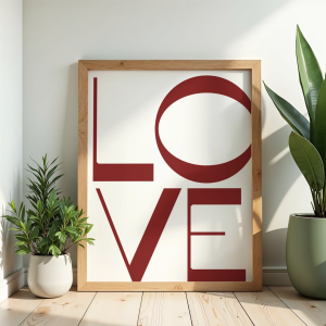 Typograficzny plakat Love do sypialni