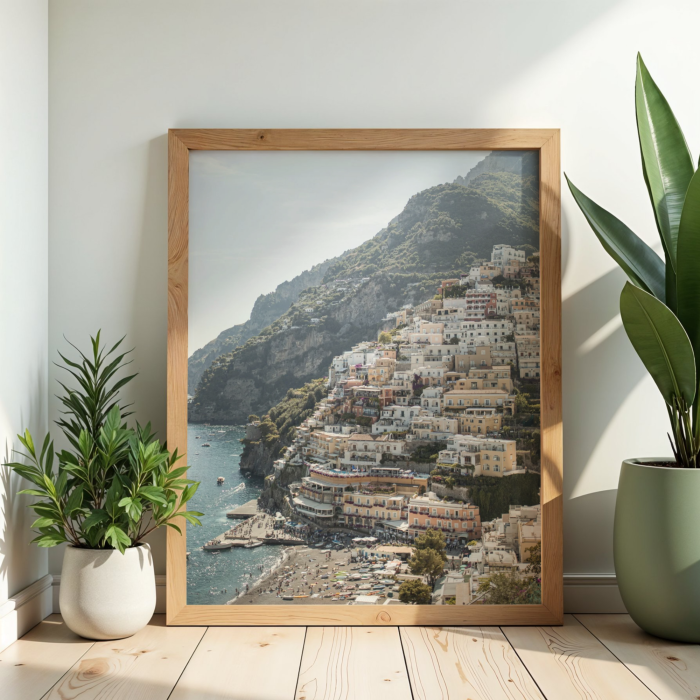 Plakat dekoracyjny z popularnym widokiem w Positano - podróżniczy dodatek do salonu