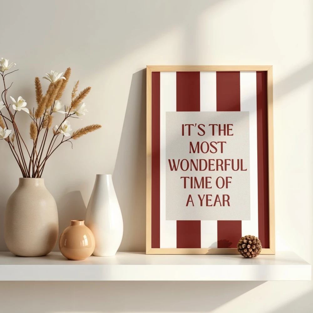 Nowoczesny plakat z napisem Its the most wonderful time of a year na święta