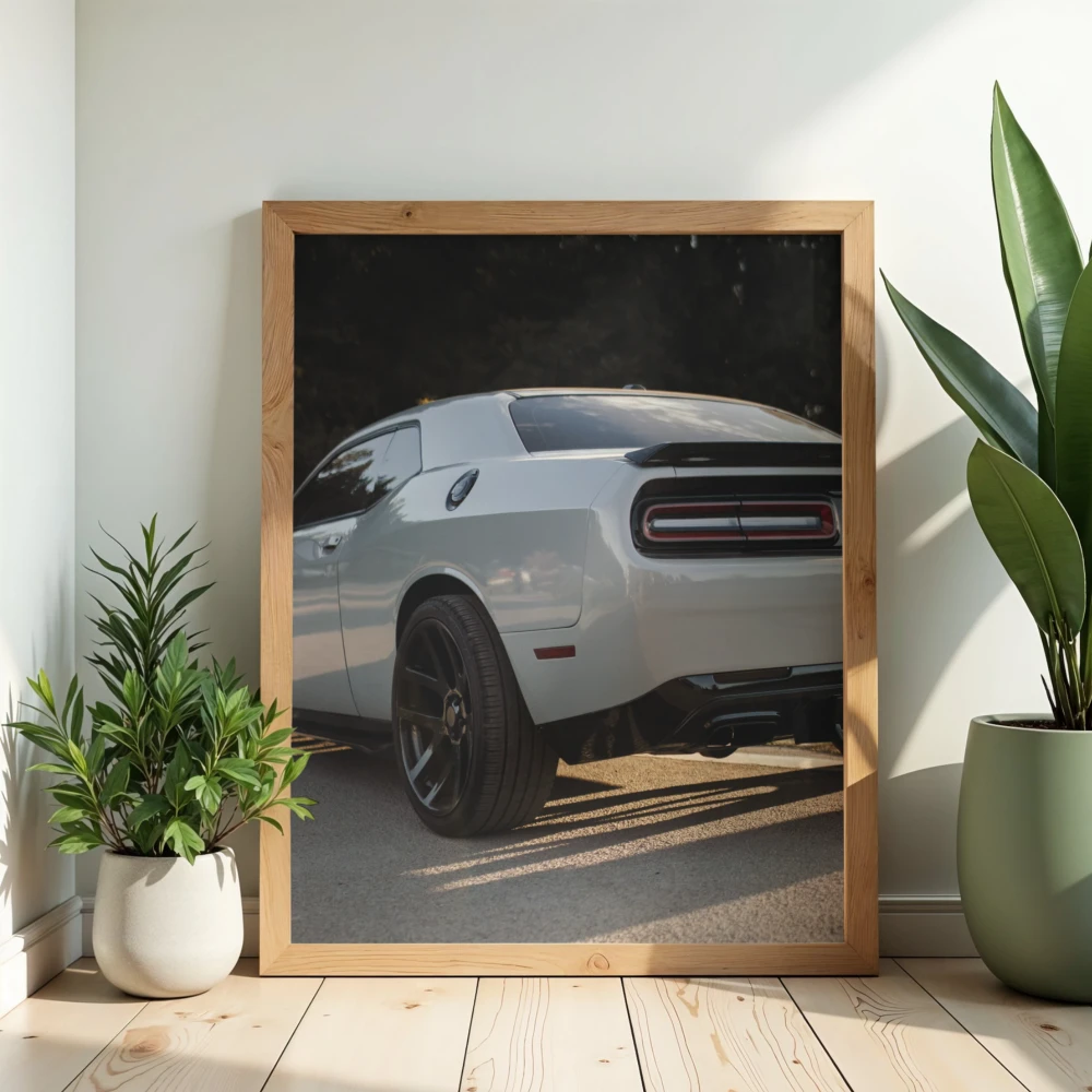 Motoryzacyjny plakat dla fana amerykanskich nowoczesnych aut na prezent