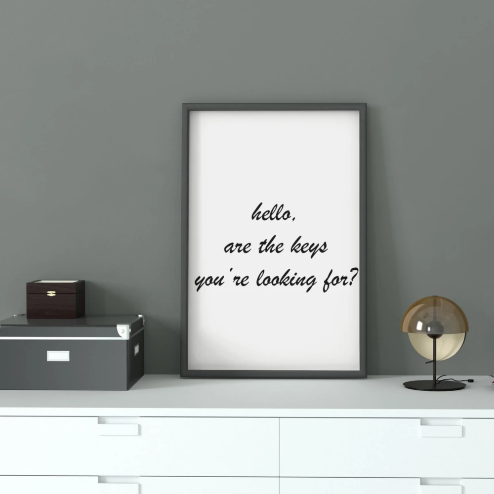 Typograficzny Plakat do dekoracji przedpokoju z zabawnym napisem o szukaniu kluczy