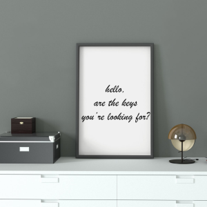 Typograficzny Plakat do dekoracji przedpokoju z zabawnym napisem o szukaniu kluczy
