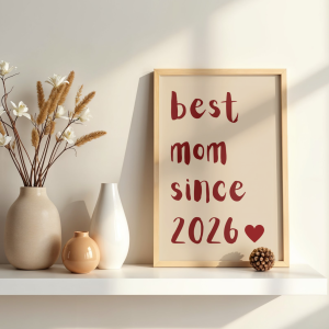 Plakat z datą narodzin dziecka dla świeżo upieczonej mamy - personalizacja
