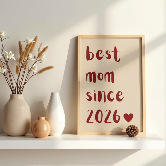 Plakat z datą narodzin dziecka dla świeżo upieczonej mamy - personalizacja