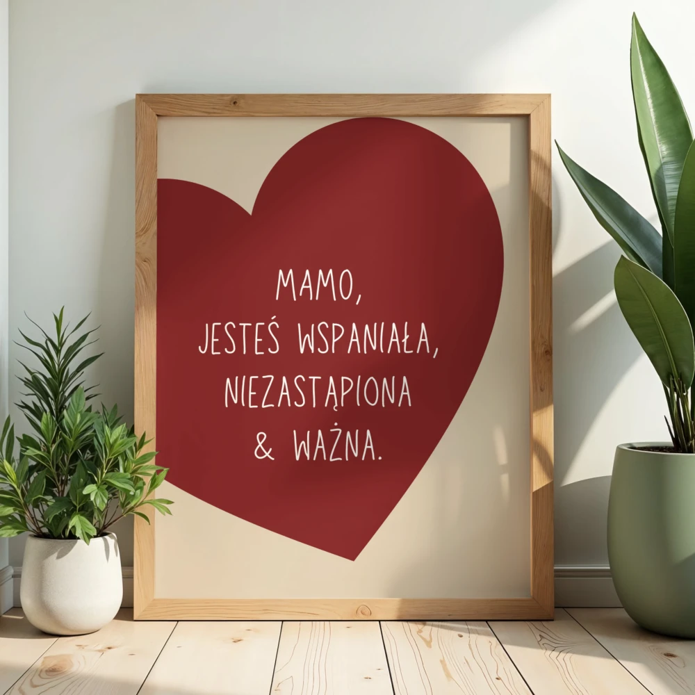 Dekoracyjny plakat na prezent dla mamy z okazji dnia matki lub urodzin