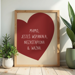 Dekoracyjny plakat na prezent dla mamy z okazji dnia matki lub urodzin