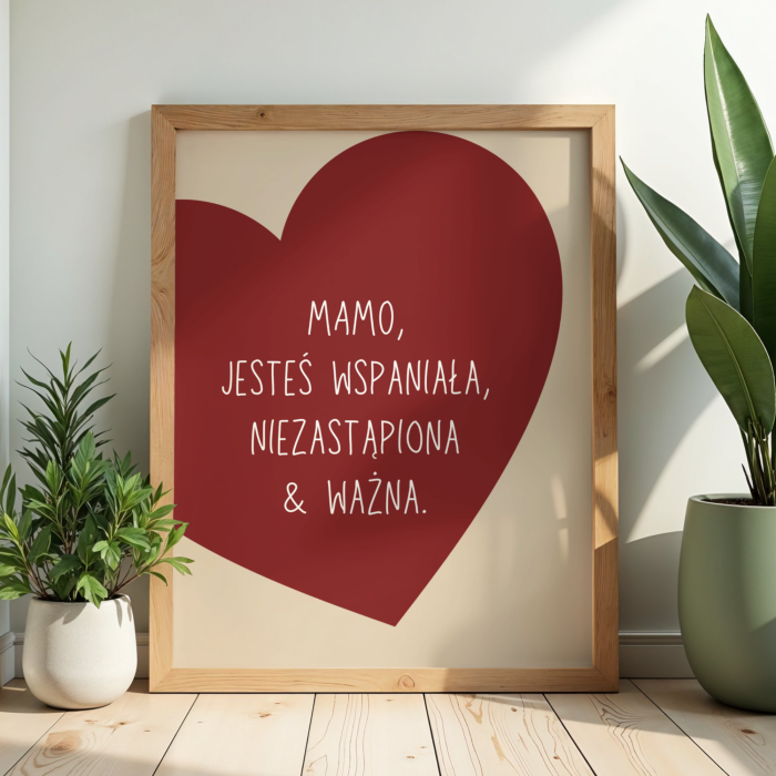 Dekoracyjny plakat na prezent dla mamy z okazji dnia matki lub urodzin