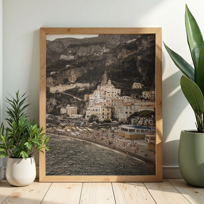 Podróżniczy poster wykonany na wybrzeżu Amalfi