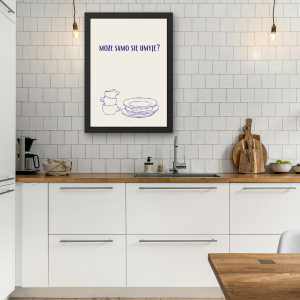 Zabawny poster Może samo się umyje do dekoracji kuchni
